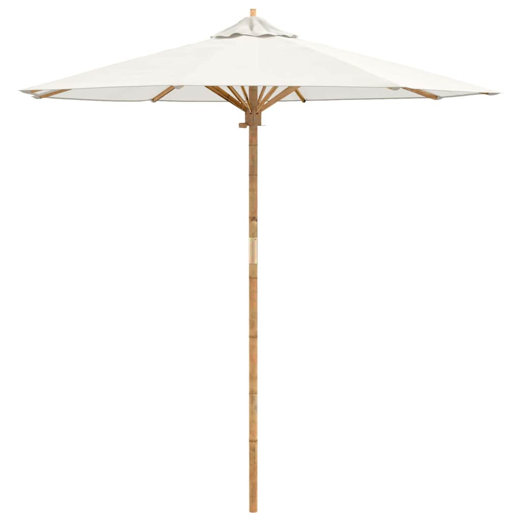 Vidaxl tuinparasol crème wit ø 270 x 260 cm bamboe