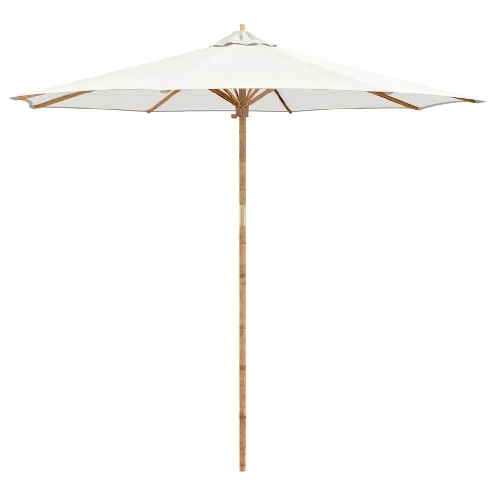 Vidaxl tuinparasol crème wit ø 270 x 260 cm bamboe