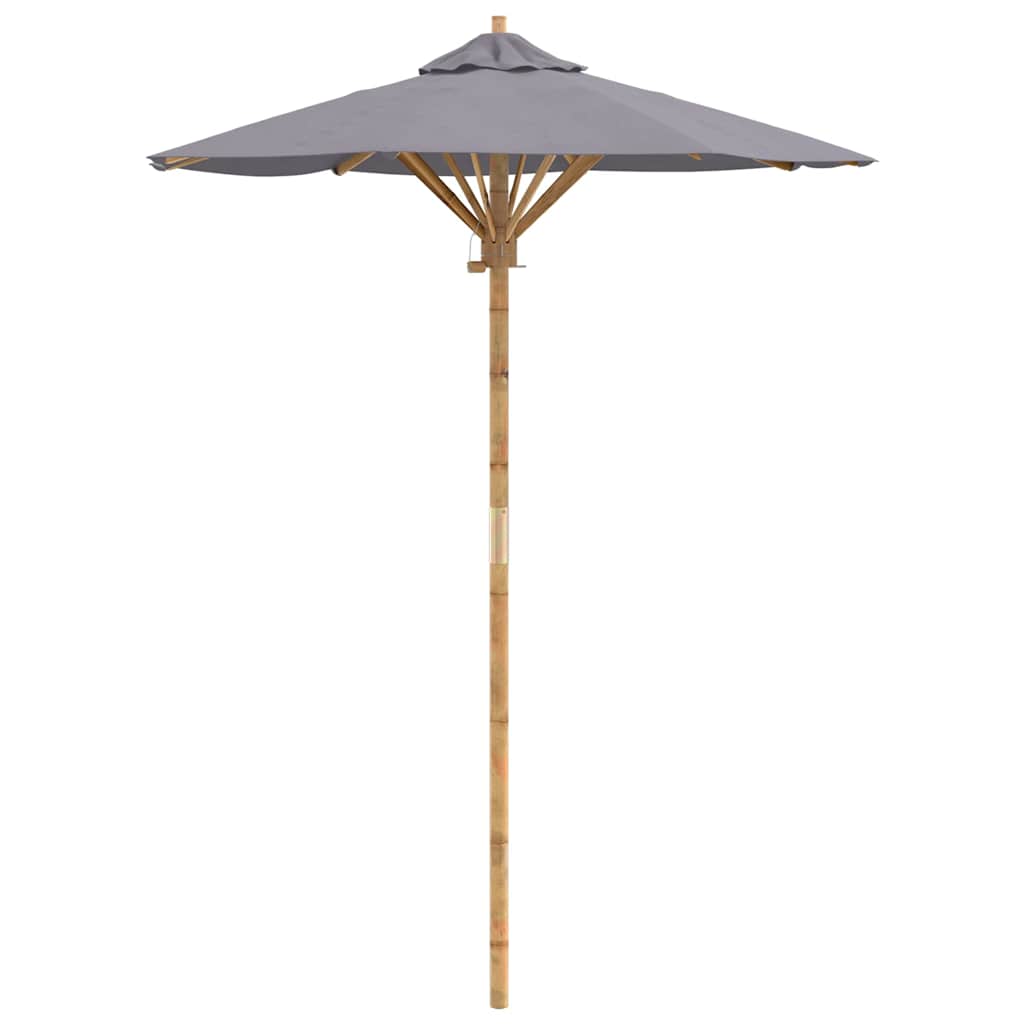 Vidaxl tuinparasol donkergrijs ø 270 x 260 cm bamboe