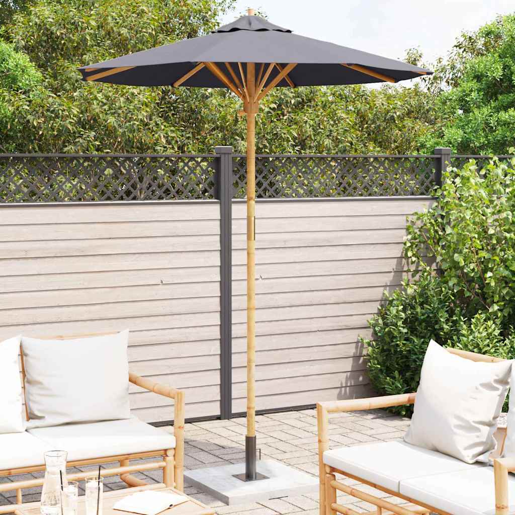 Vidaxl tuinparasol donkergrijs ø 270 x 260 cm bamboe