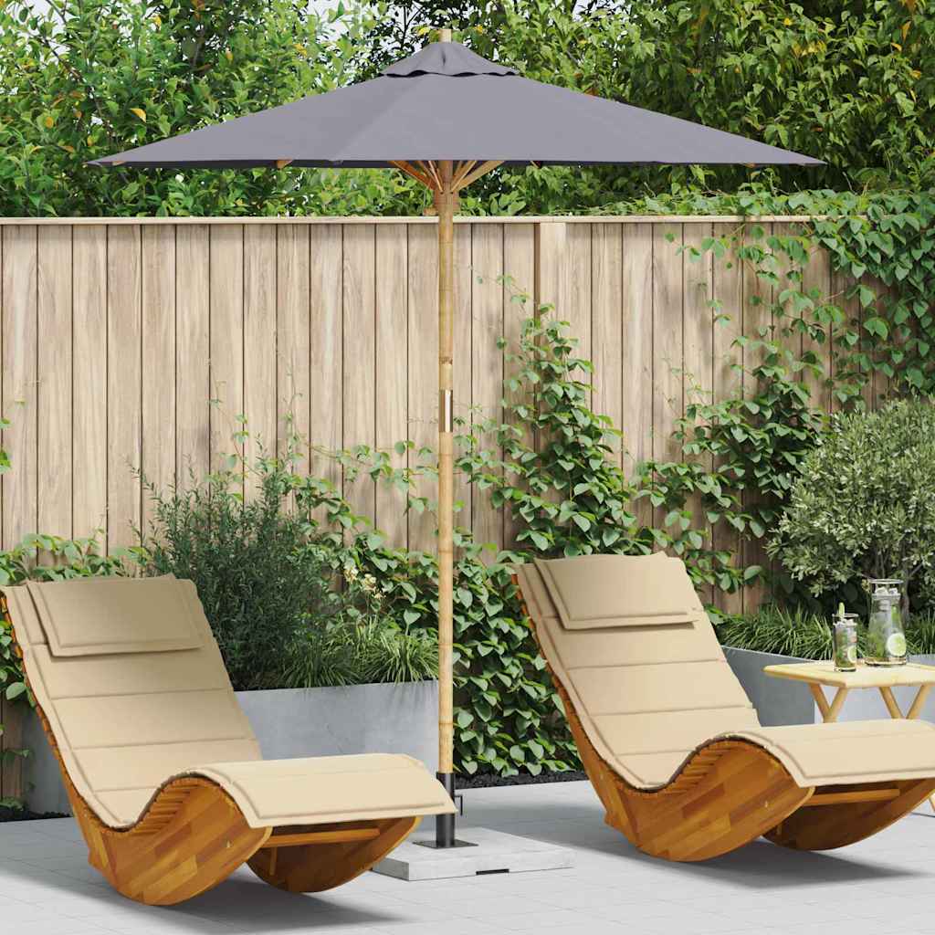Vidaxl tuinparasol donkergrijs ø 270 x 260 cm bamboe