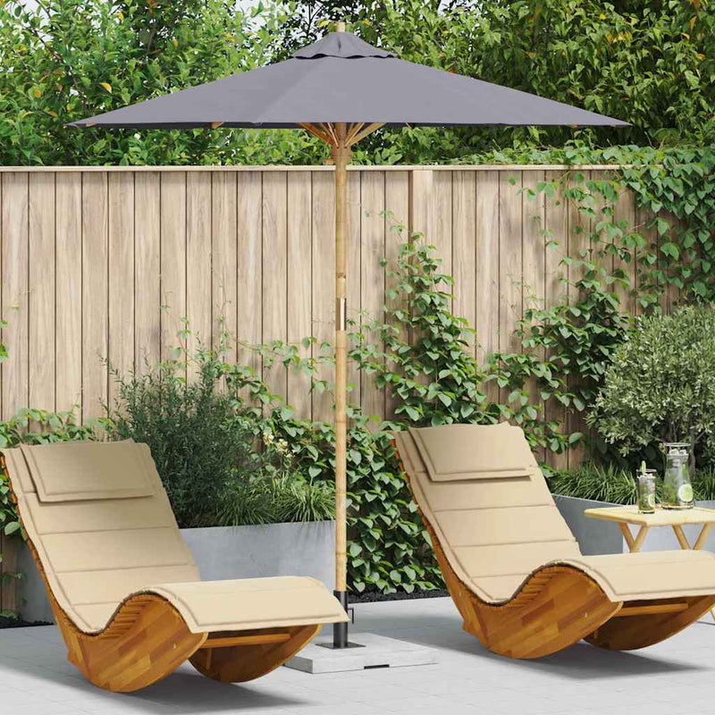 Vidaxxl sombrilla de jardín gris oscuro ø 270 x 260 cm bambú
