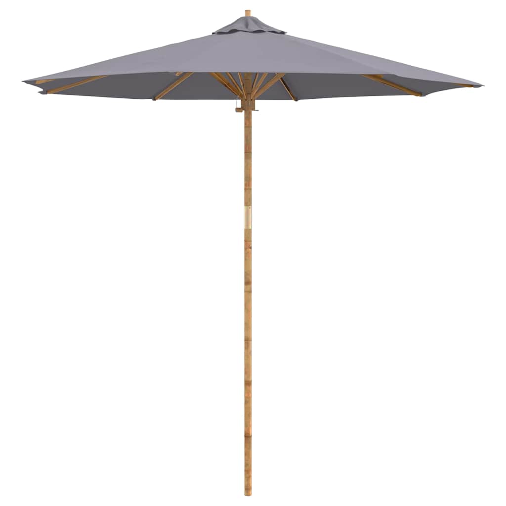 Vidaxl tuinparasol donkergrijs ø 270 x 260 cm bamboe