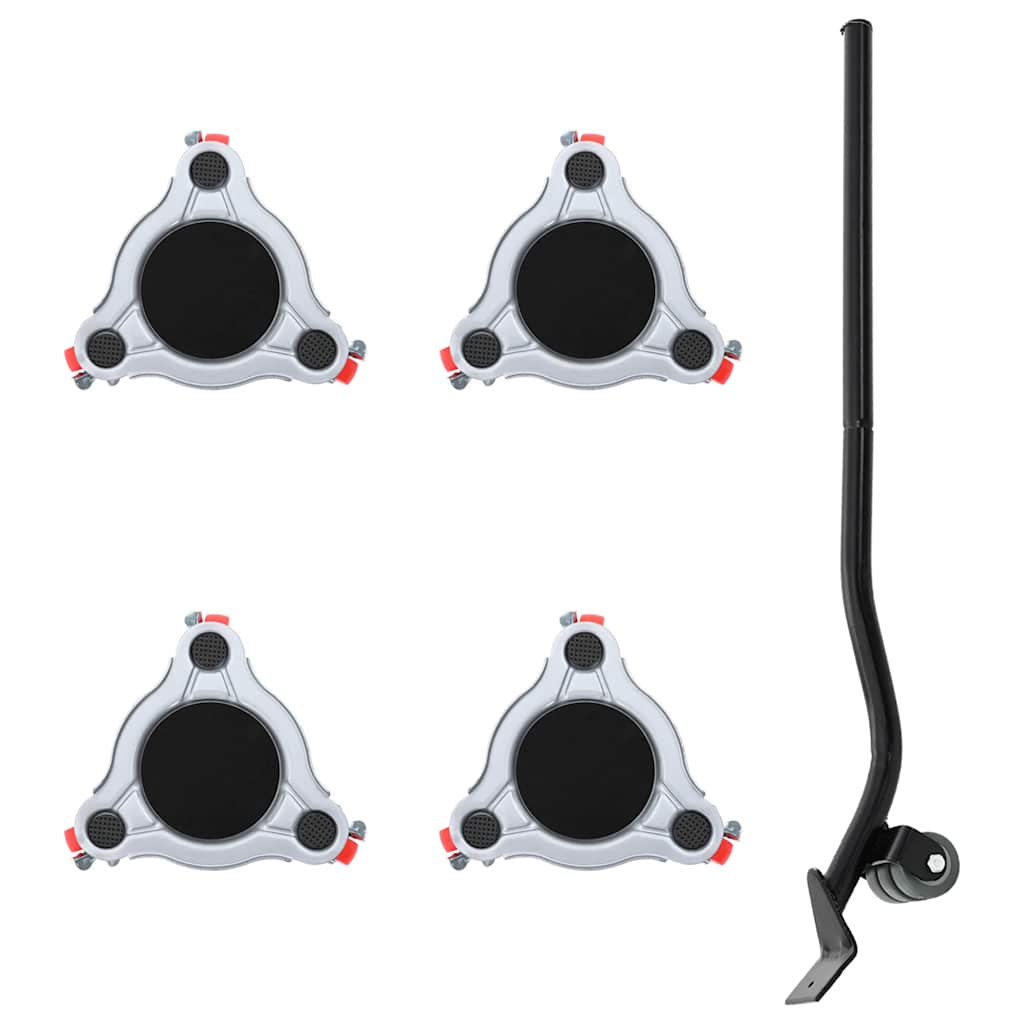 Ruote per mobili Vidaxxl 4 pz con sollevatore 14,5x13,5x4 cm acciaio 400 kg