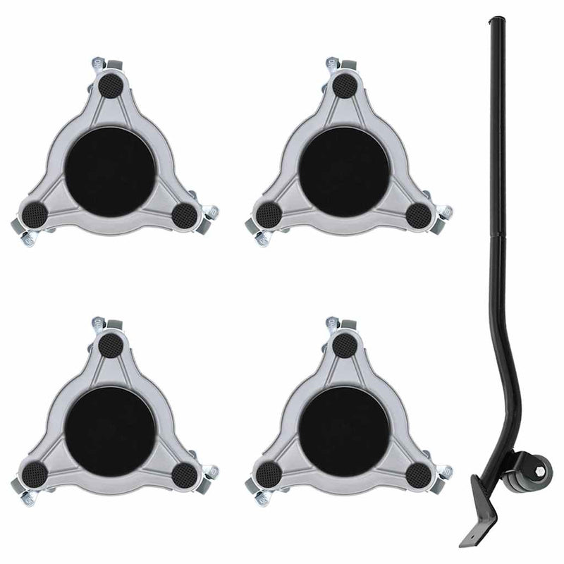Vidaxl meubelrollers 4 st met lifter 19x17,5x6 cm staal 1000 kg
