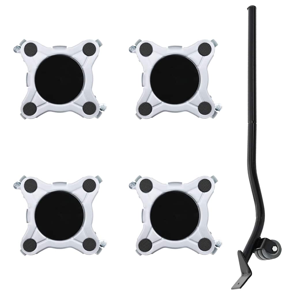 VidaXL rotelle per mobili 4 pz con sollevatore 15,5x15,5x5,5 cm acciaio 1000 kg