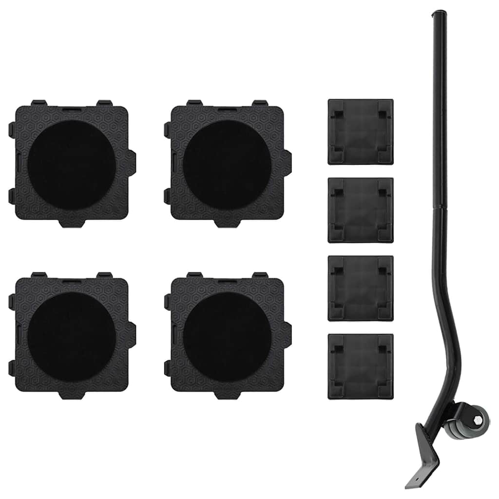 VidaXL ruedas para muebles 4 uds con elevador 13,5x13,5x4,2 cm 300 kg negro