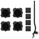 Vidaxl meubelrollers 4 st met lifter 13,5x13,5x4,2 cm 300 kg zwart
