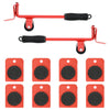 VidaXL rotelle per mobili 8 pezzi con sollevatori 9,8x7,5x3 cm 150 kg rosso