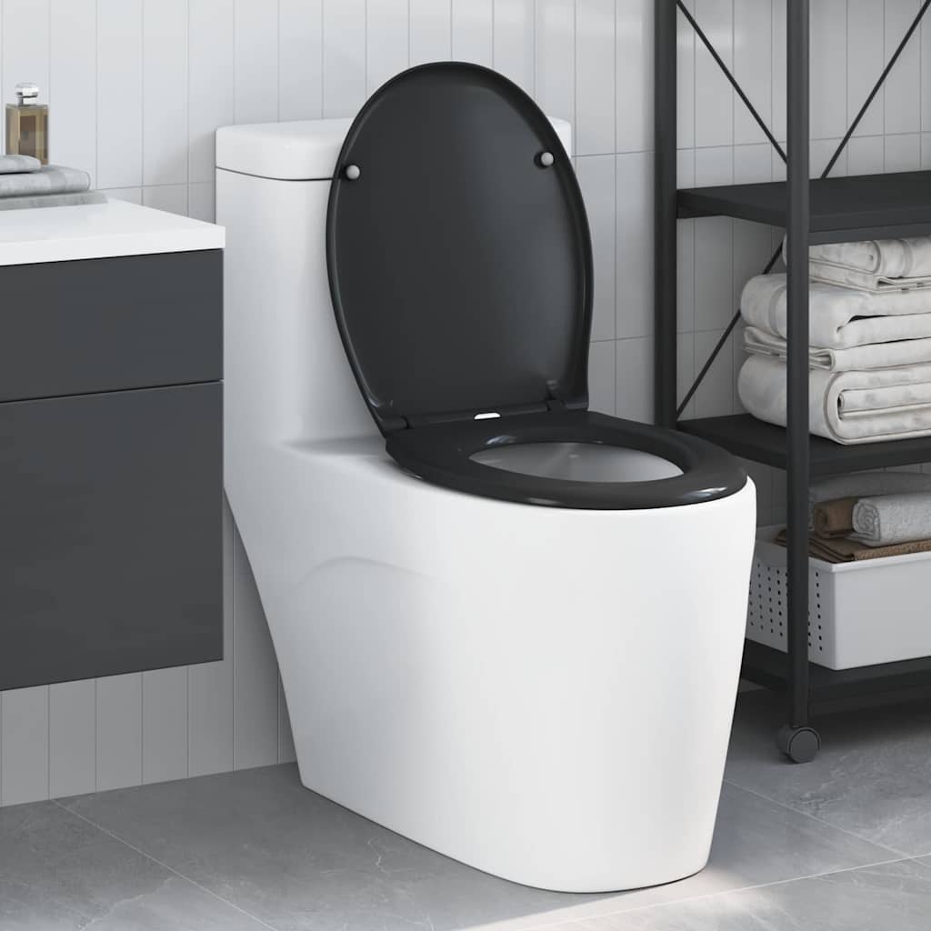 Sedile WC Vidaxl nero 47 x 37 x 4 cm duroplast