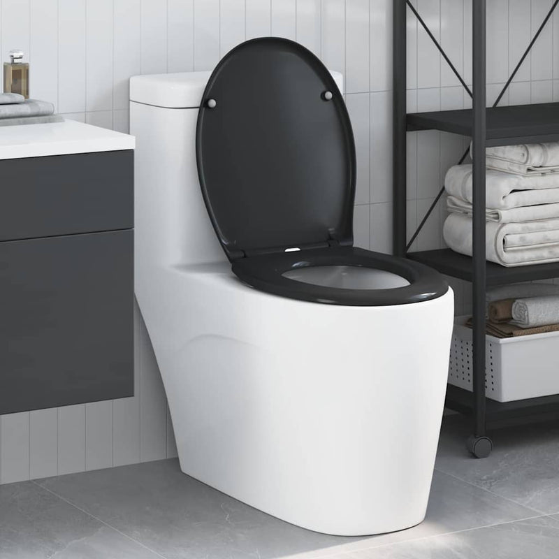 Sedile WC Vidaxl nero 47 x 37 x 4 cm duroplast