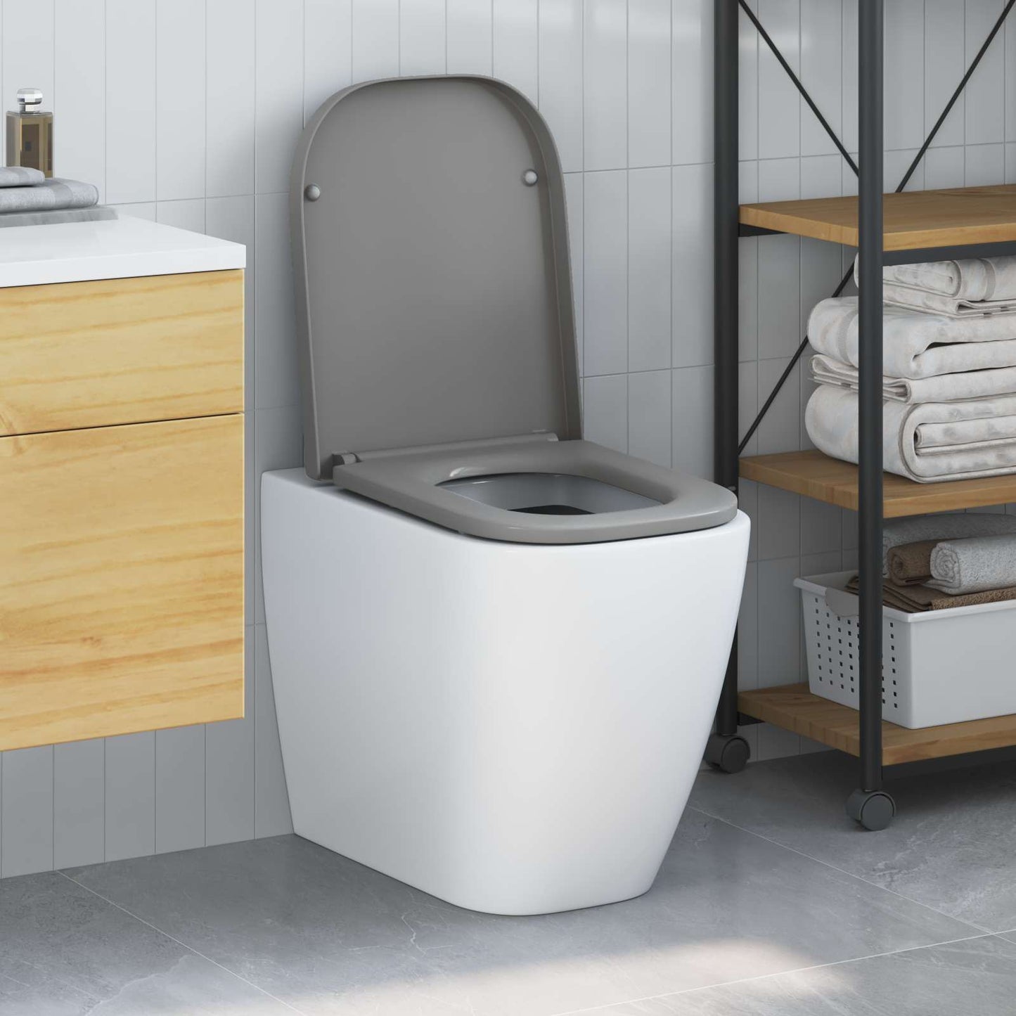 Vidaxl toiletzitting grijs 47,5 x 35 x 3,6 cm duroplast