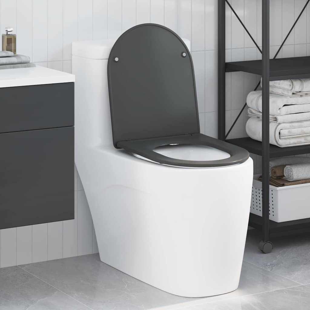 Sedile WC Vidaxl antracite 47 x 36 x 3,4 cm duroplastica
