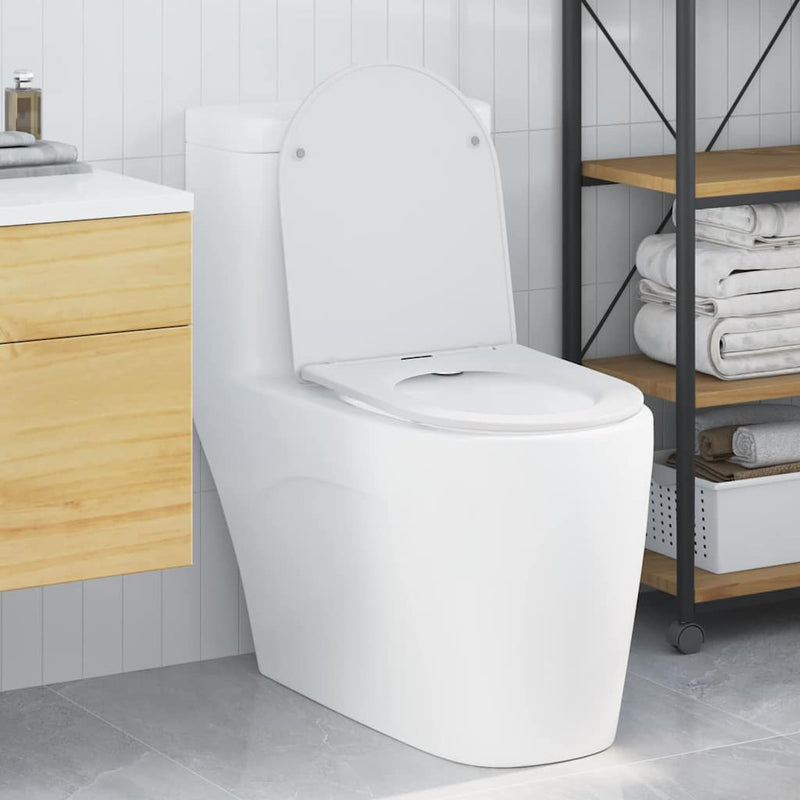 Asiento de inodoro vidaxl blanco 47 x 36 x 3,4 cm duroplast