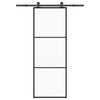 Vidaxl schuifdeur met beslag 76x205 cm esg-glas en aluminium