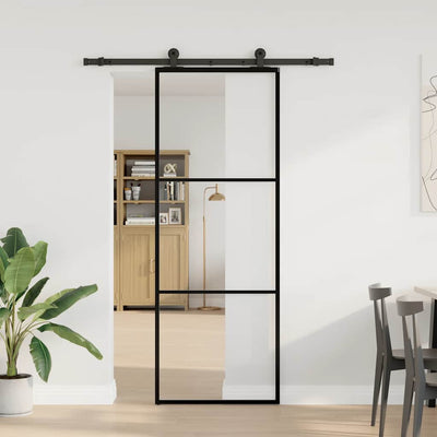 Vidaxx sliding door with fittings 76x205 cm ESG glass and aluminum