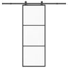 Vidaxl schuifdeur met beslag 76x205 cm esg-glas en aluminium