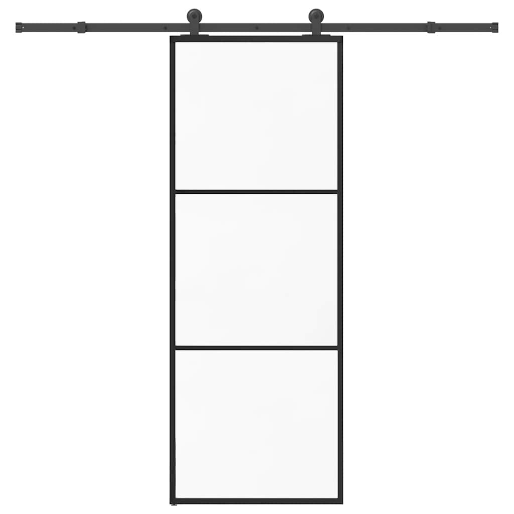 Porta scorrevole Vidaxx con ferramenta 76x205 cm vetro ESG e alluminio