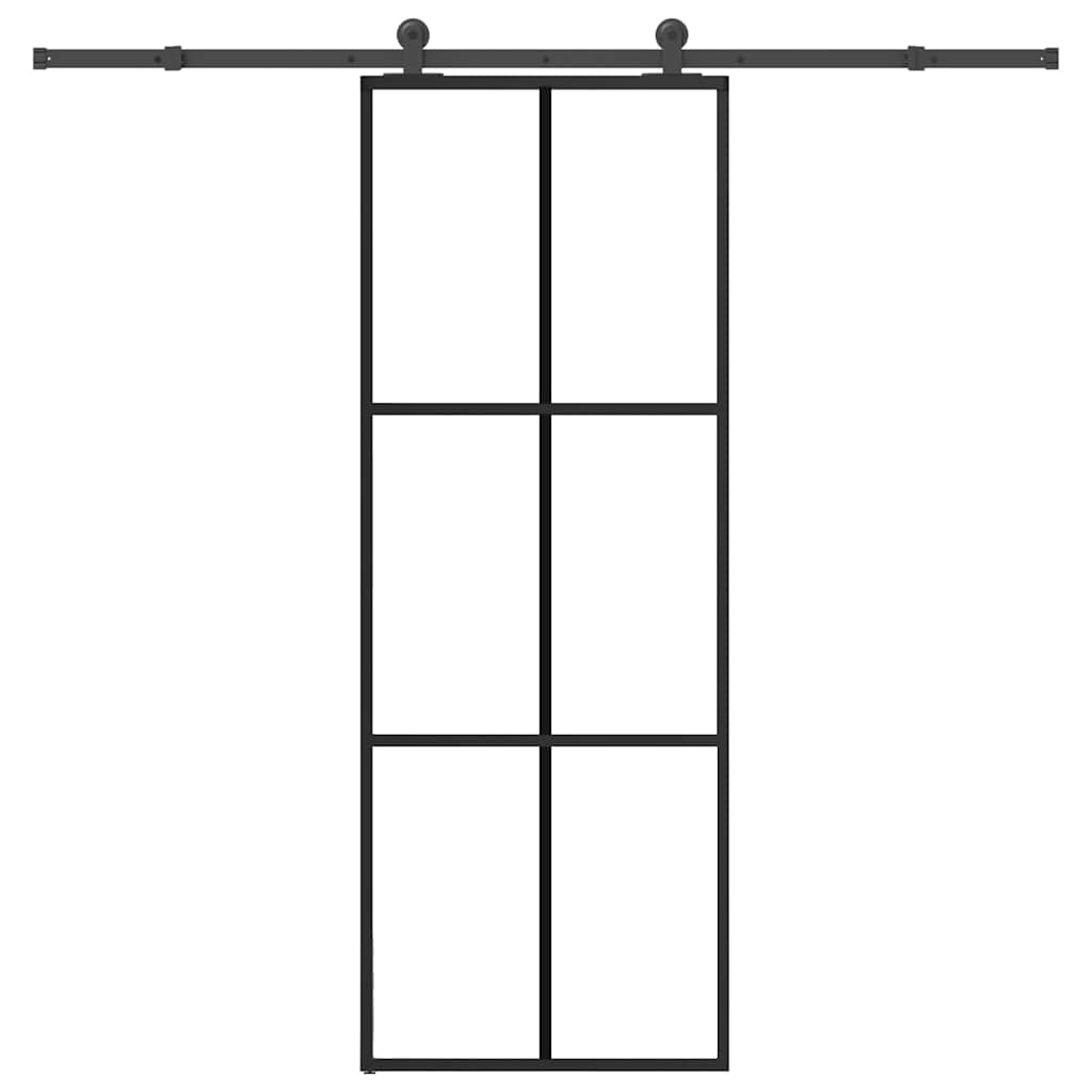 Porta scorrevole Vidaxx con ferramenta 76x205 cm vetro ESG e alluminio