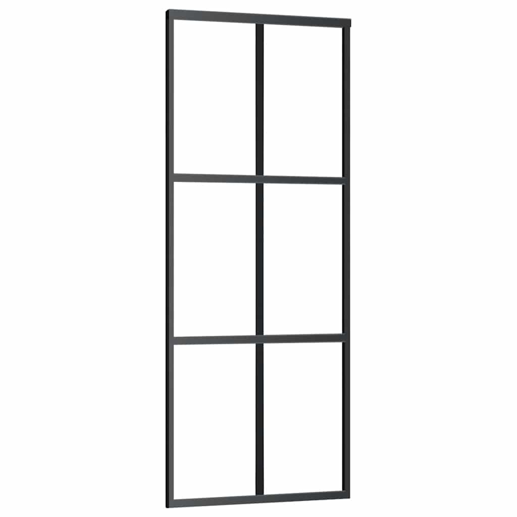 Porta scorrevole Vidaxx con ferramenta 76x205 cm vetro ESG e alluminio