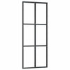 Vidaxl schuifdeur met beslag 76x205 cm esg-glas en aluminium