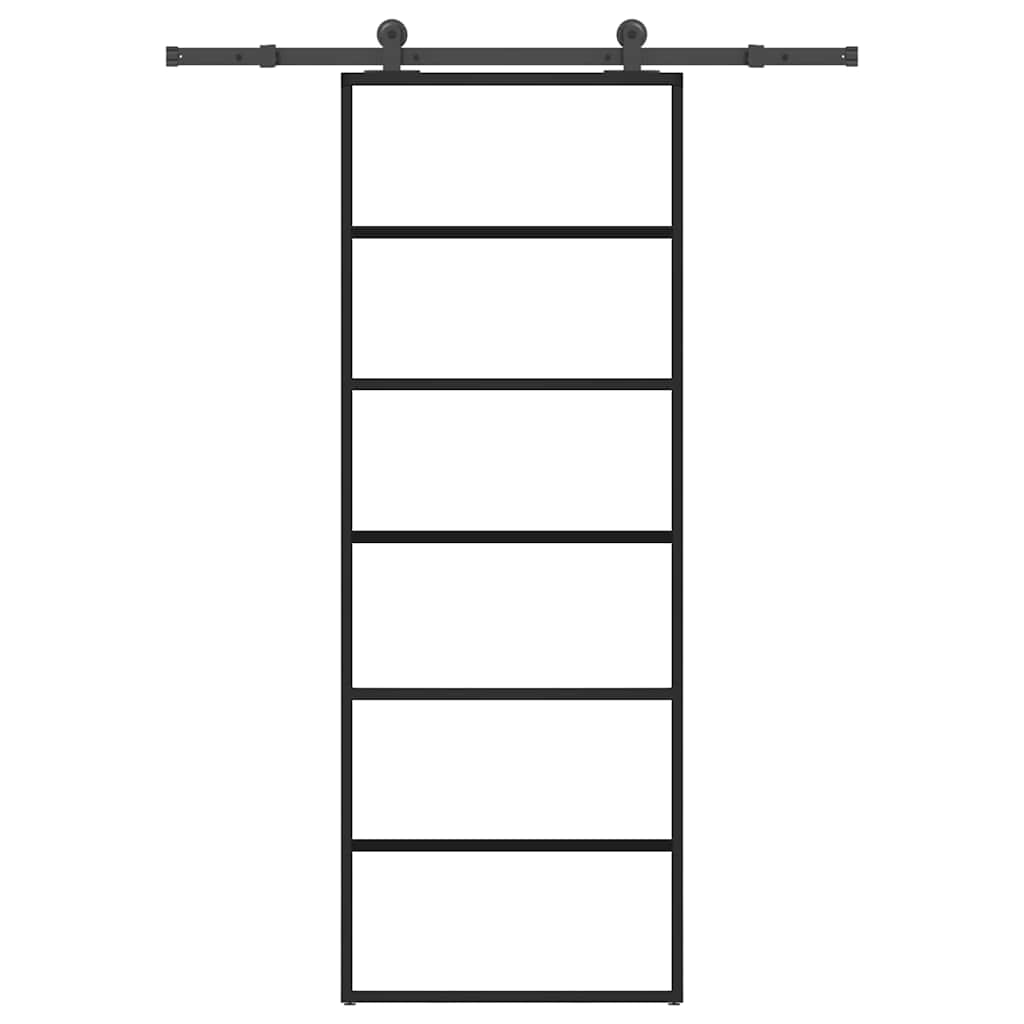 Porta scorrevole Vidaxx con ferramenta 76x205 cm vetro ESG e alluminio