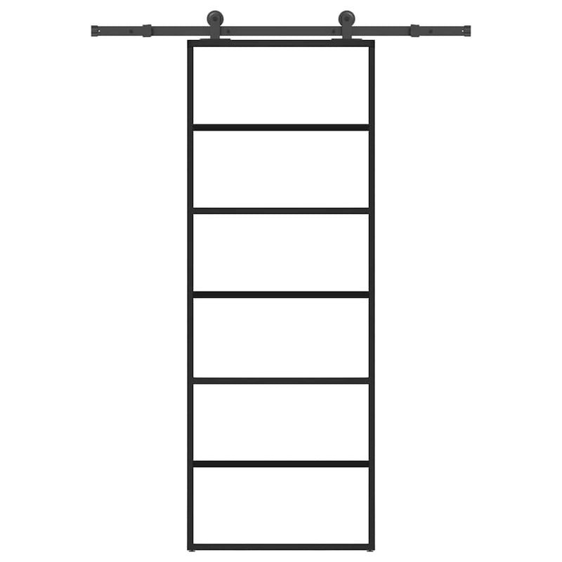 Vidaxl schuifdeur met beslag 76x205 cm esg-glas en aluminium