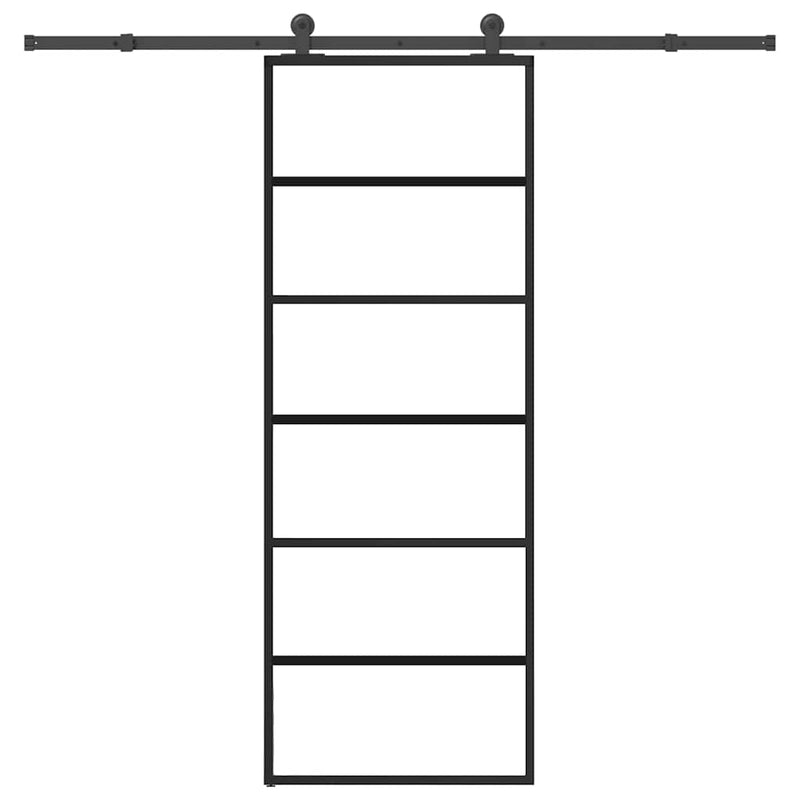 Porta scorrevole Vidaxx con ferramenta 76x205 cm vetro ESG e alluminio