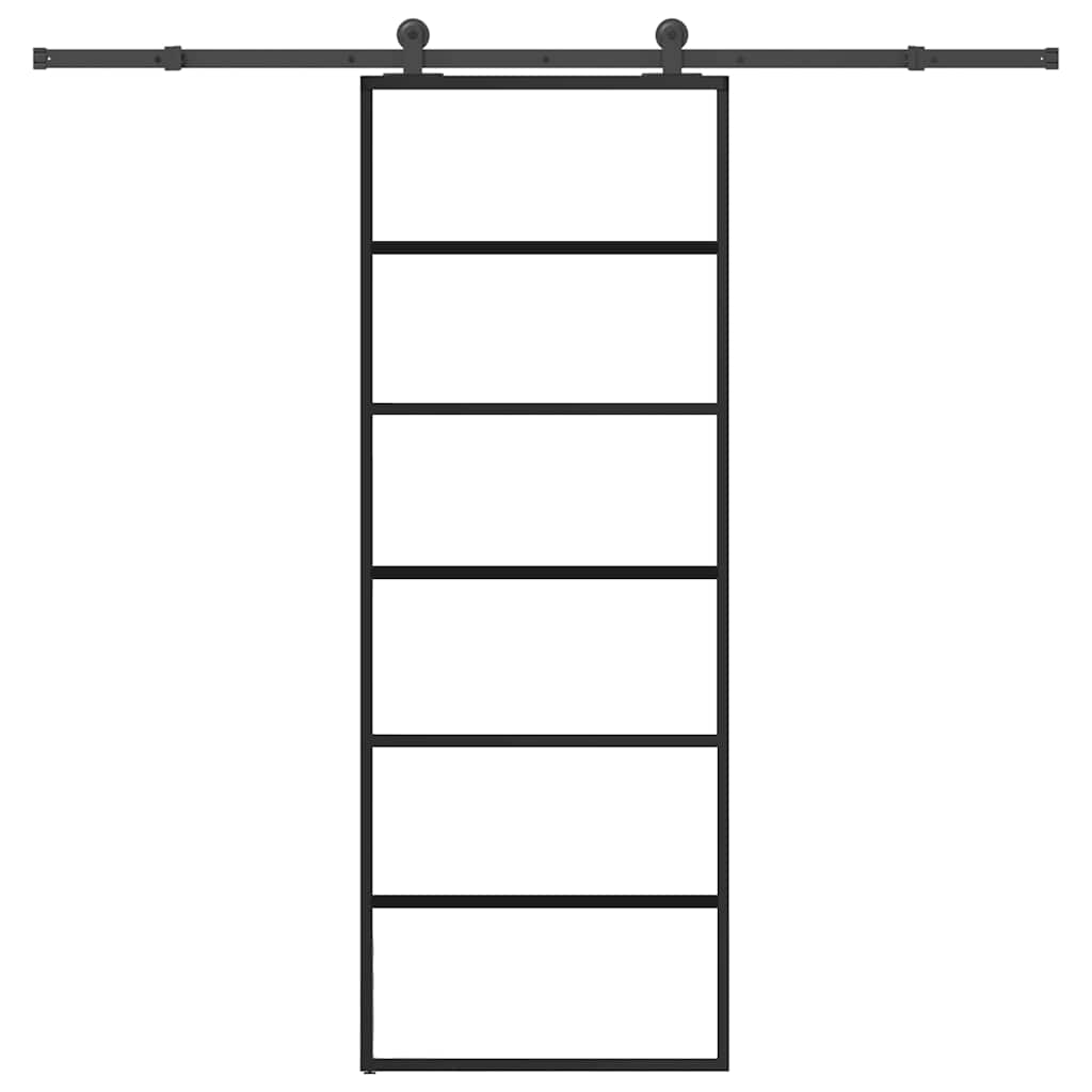 Porta scorrevole Vidaxx con ferramenta 76x205 cm vetro ESG e alluminio