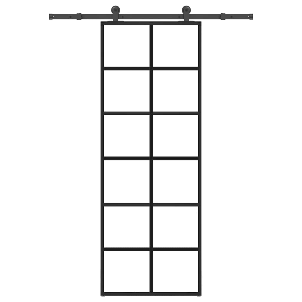Puerta corredera Vidaxx con herrajes 76x205 cm ESG vidrio y aluminio