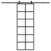 Vidaxl schuifdeur met beslag 76x205 cm esg-glas en aluminium