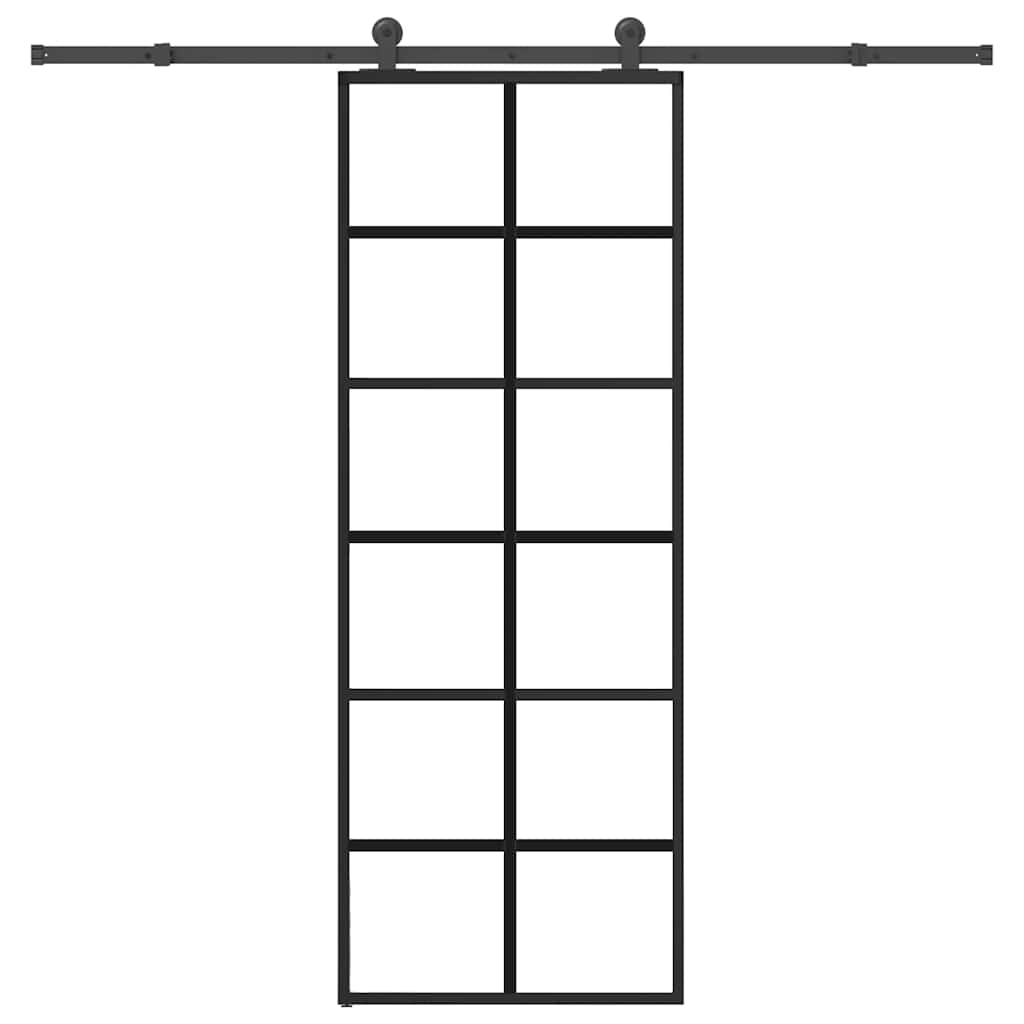 Porta scorrevole Vidaxx con ferramenta 76x205 cm vetro ESG e alluminio