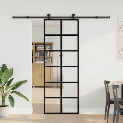 Puerta corredera Vidaxx con herrajes 76x205 cm ESG vidrio y aluminio