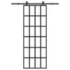 Vidaxl schuifdeur met beslag 76x205 cm esg-glas en aluminium