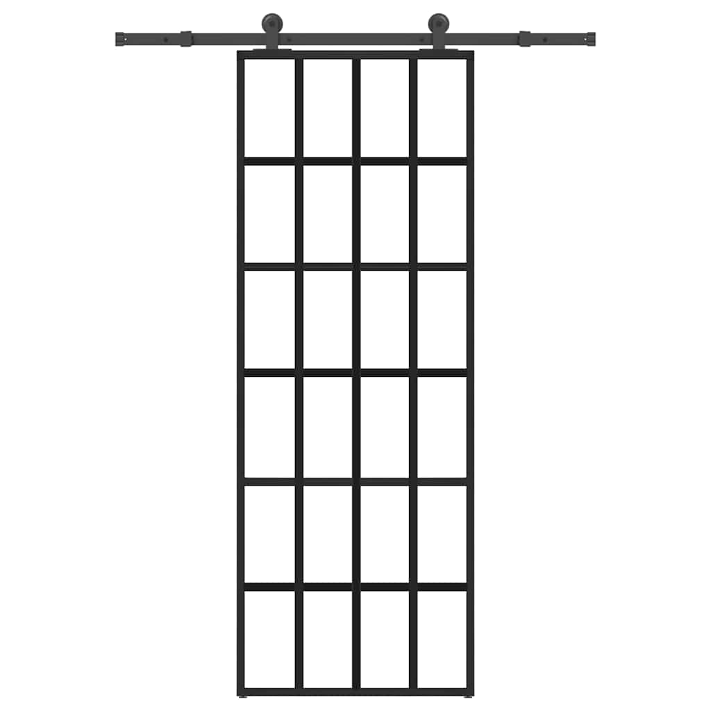 Porta scorrevole Vidaxx con ferramenta 76x205 cm vetro ESG e alluminio