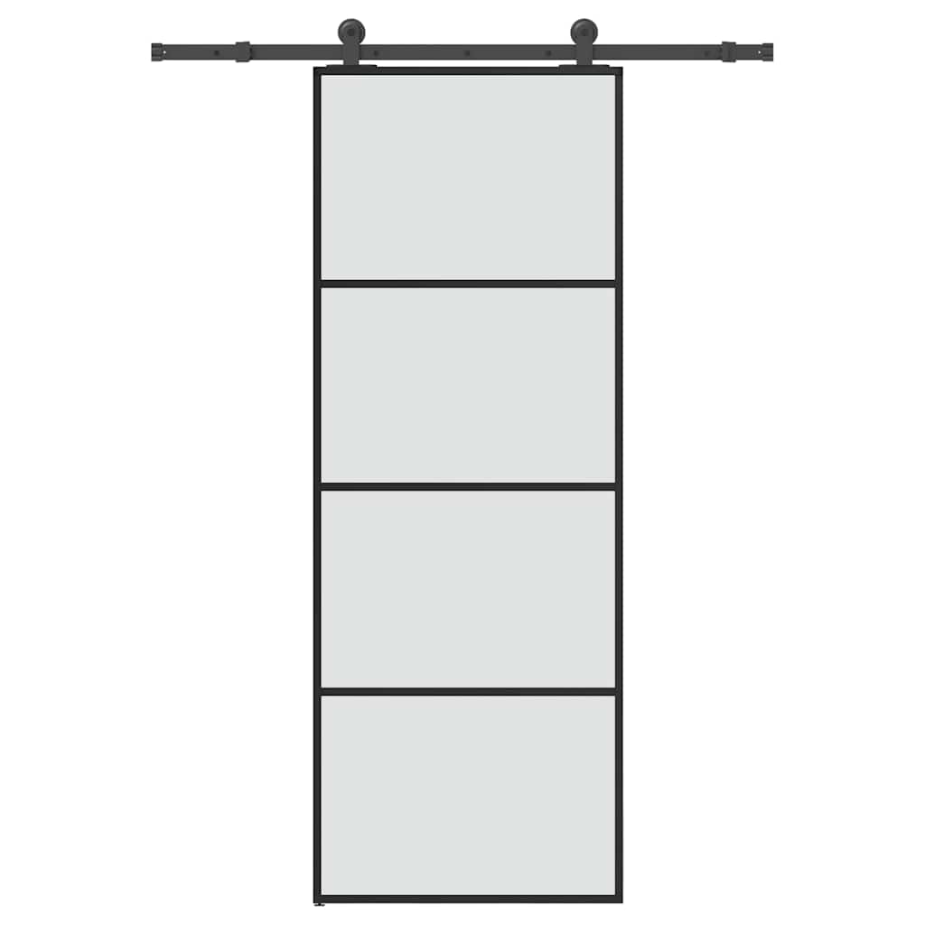 Porta scorrevole Vidaxx con ferramenta 76x205 cm vetro ESG e alluminio