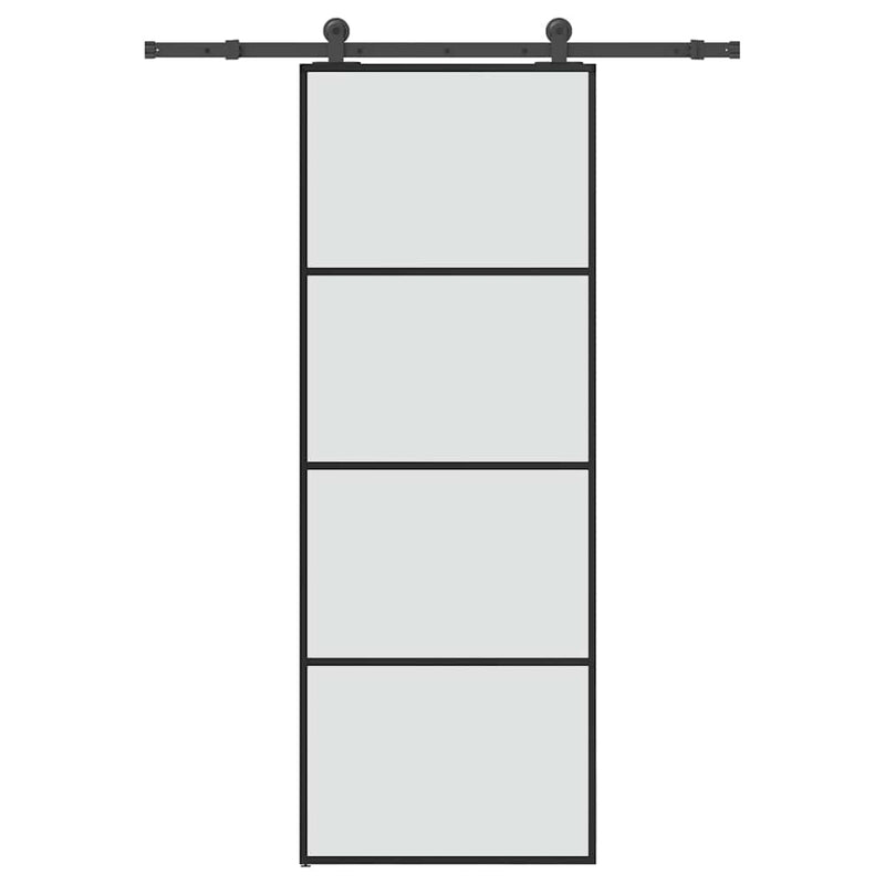 Vidaxl schuifdeur met beslag 76x205 cm esg-glas en aluminium
