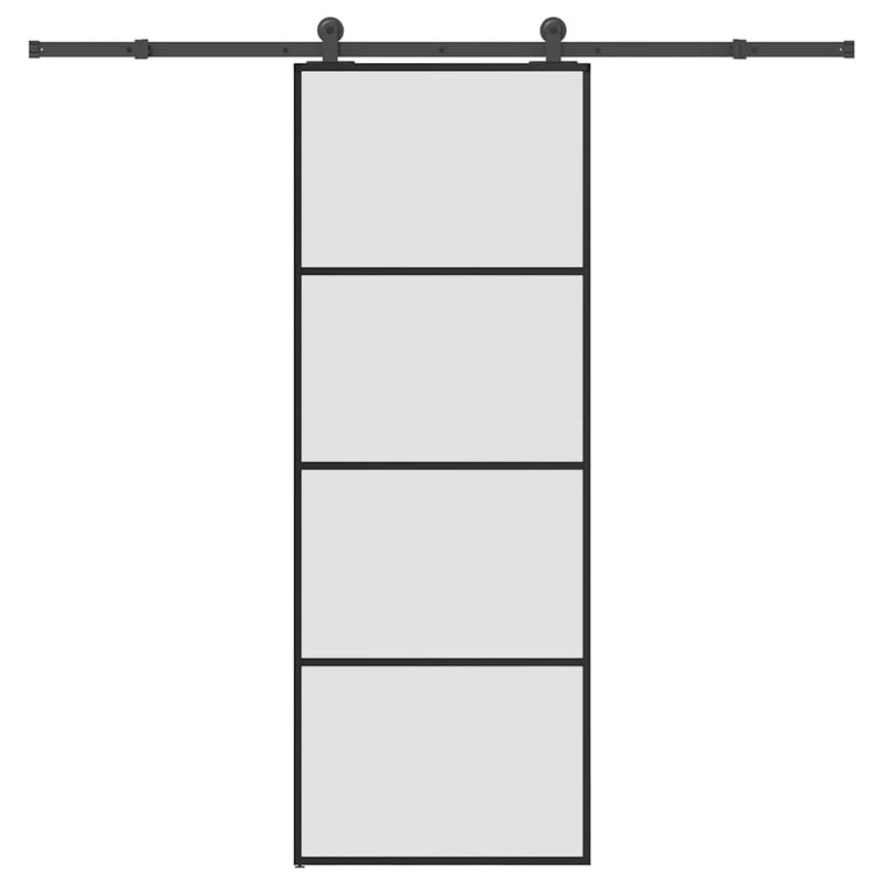 Porta scorrevole Vidaxx con ferramenta 76x205 cm vetro ESG e alluminio