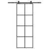 Vidaxl schuifdeur met beslag 76x205 cm esg-glas en aluminium