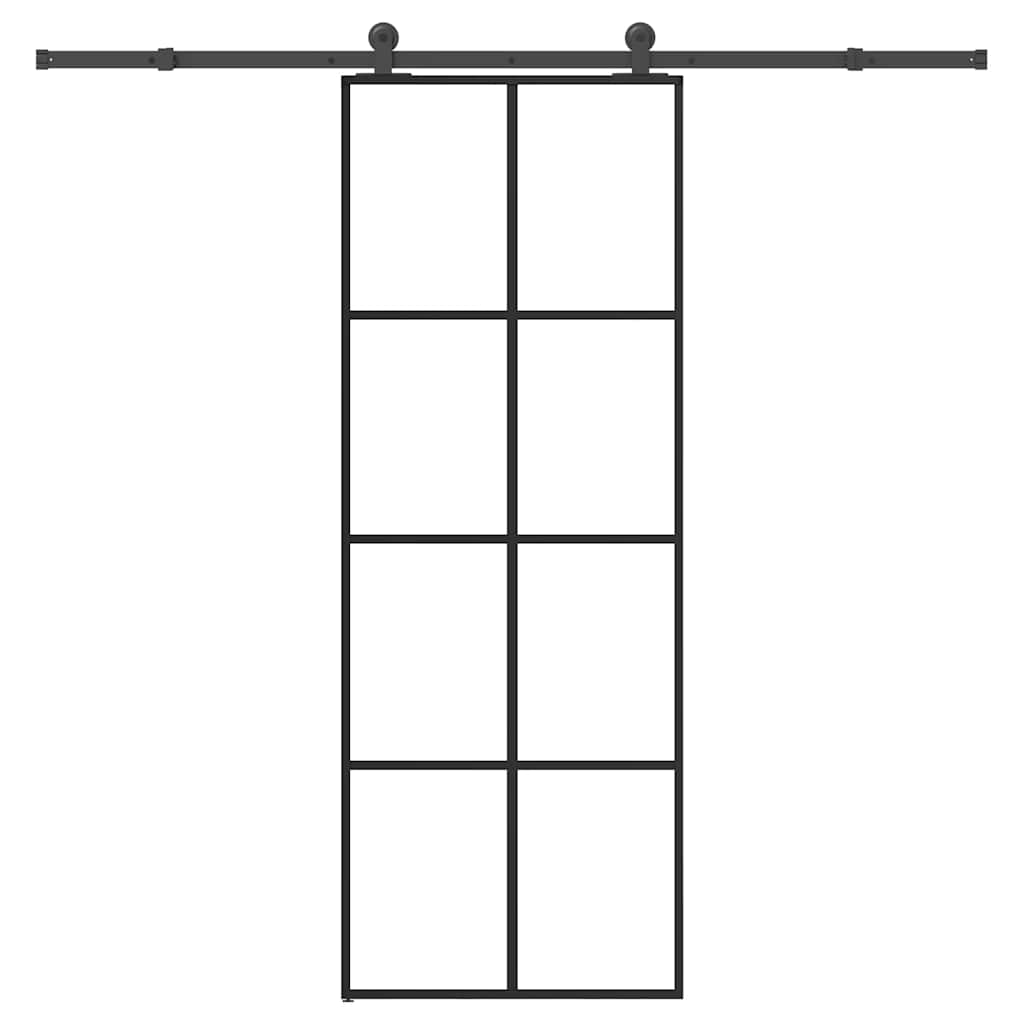 Porta scorrevole Vidaxx con ferramenta 76x205 cm vetro ESG e alluminio