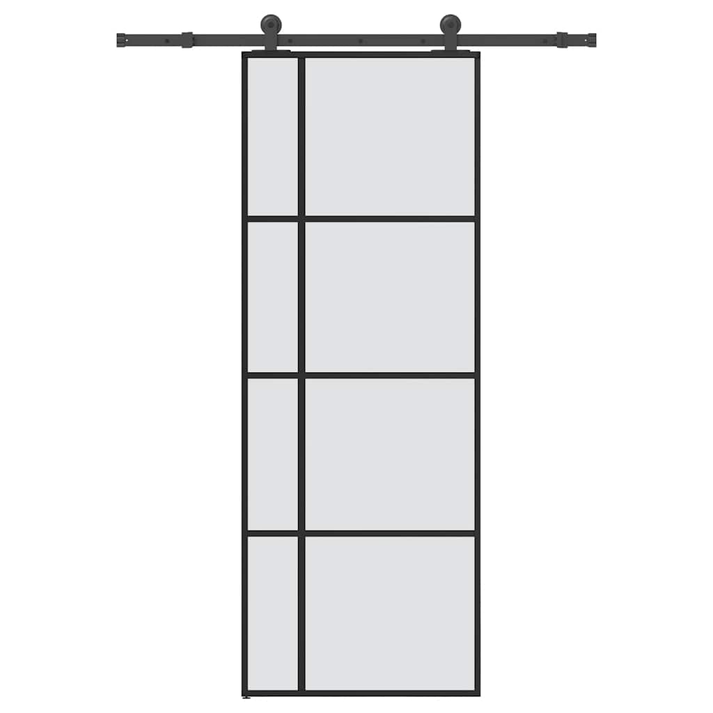 Porta scorrevole Vidaxx con ferramenta 76x205 cm vetro ESG e alluminio