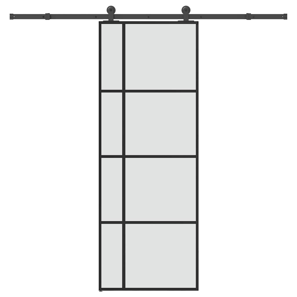 Porta scorrevole Vidaxx con ferramenta 76x205 cm vetro ESG e alluminio
