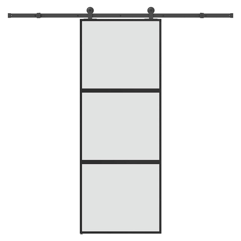 Puerta corredera VidaXL con herrajes 76x205 cm vidrio templado y aluminio