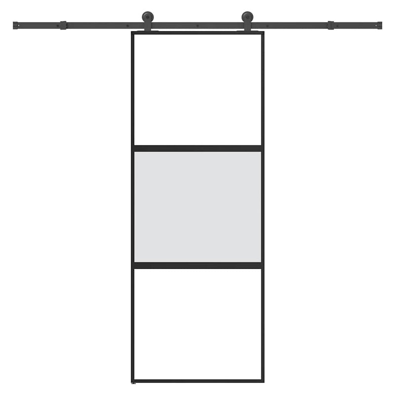 Puerta corredera VidaXL con herrajes 76x205 cm vidrio templado y aluminio