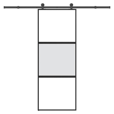 VidaXL sliding door with fittings 76x205 cm tempered glass and aluminum