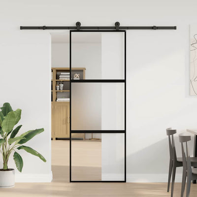 VidaXL sliding door with fittings 76x205 cm tempered glass and aluminum