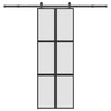 Puerta corredera VidaXL con herrajes 76x205 cm vidrio templado y aluminio