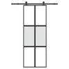 Puerta corredera VidaXL con herrajes 76x205 cm vidrio templado y aluminio