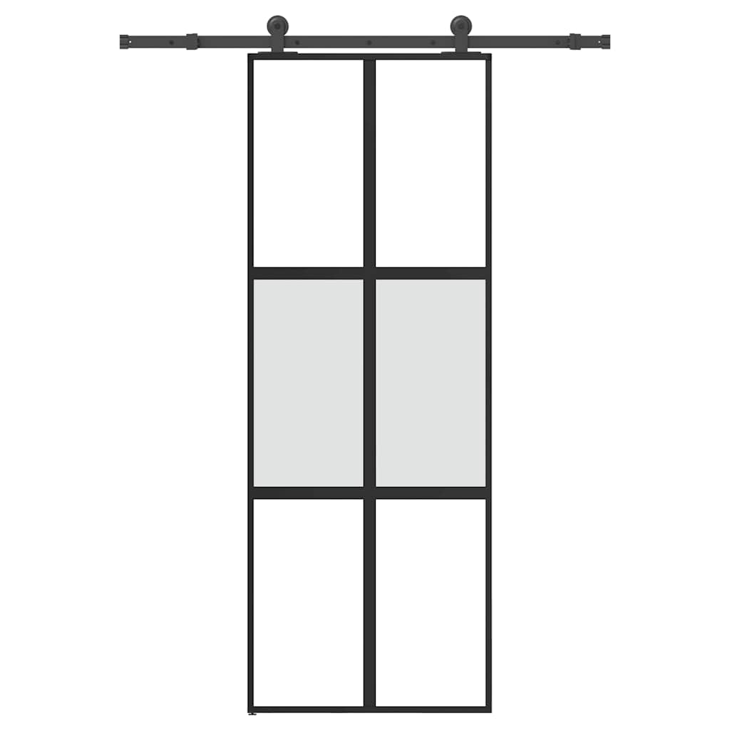 Porta scorrevole VidaXL con ferramenta 76x205 cm vetro temperato e alluminio