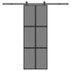 Porta scorrevole VidaXL con ferramenta 76x205 cm vetro temperato e alluminio